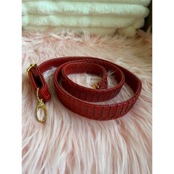 Michael Kors Red Snakeskin 3 Piece Tote Makeup Bag Wristlet Set - Picture 11 of 11